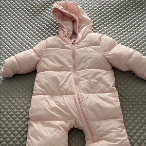 Old Navy Light Pink Puffer Snowsuit with Hood